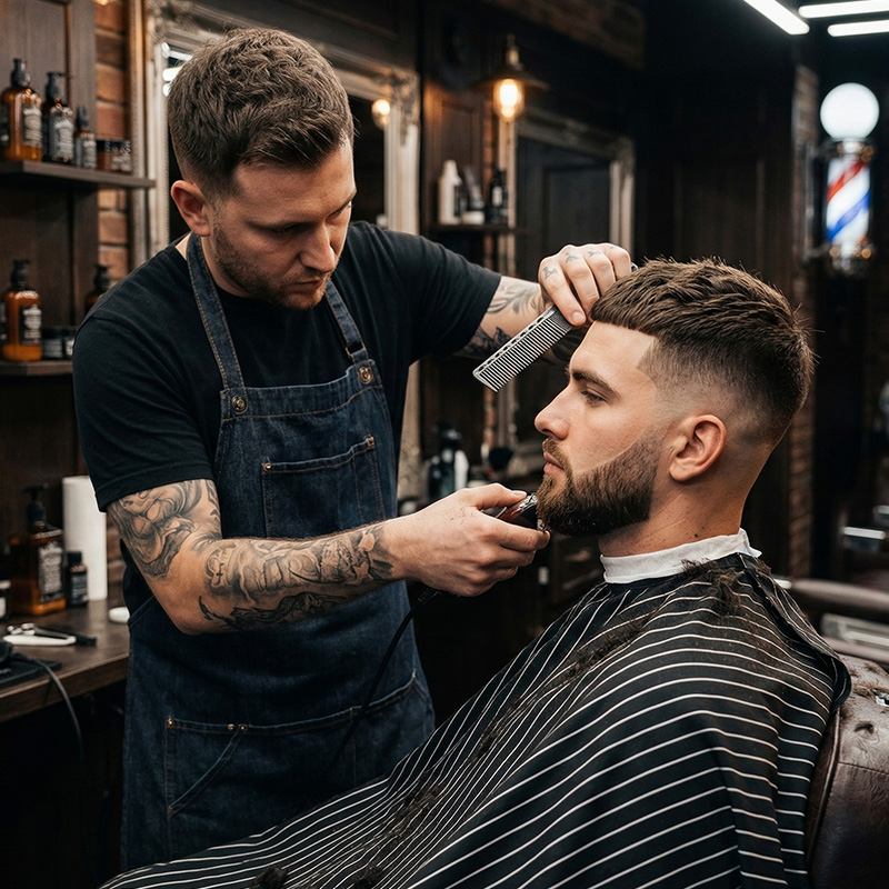 Strzyżenie włosów i modelowanie brody w jednym pakiecie w Joker Barber Rzeszów