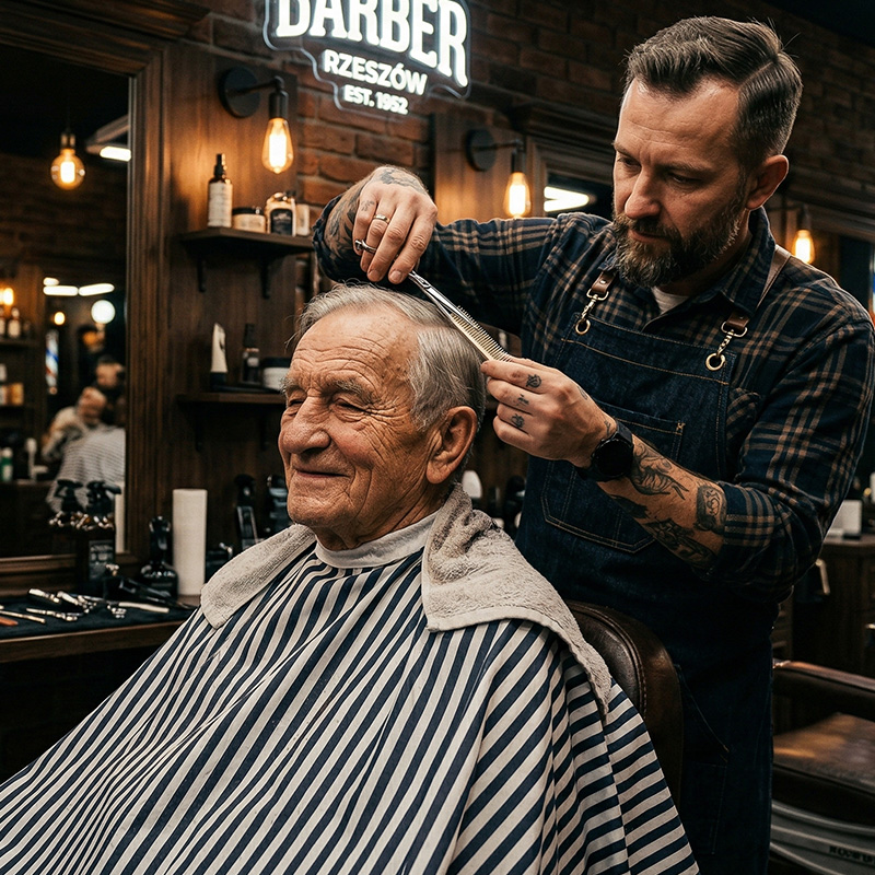 Strzyżenie seniora w Joker Barber Rzeszów, komfortowe i precyzyjne